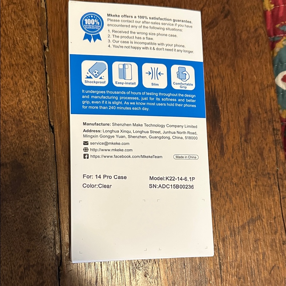 Clear Shockproof iPhone 14pro Case, NIB - Picture 2 of 3